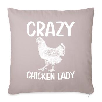 Crazy Chicken Lady Funny Chicken Girl Farmer B - Sofa pillowcase 17,3'' x 17,3'' (45 x 45 cm) - light taupe - Front