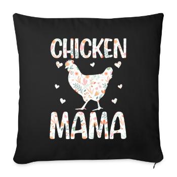 Chicken Mom Chicken Mom Farm Animal - Sofa pillowcase 17,3'' x 17,3'' (45 x 45 cm) - black - Front
