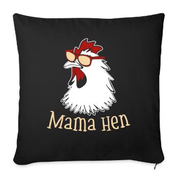 Maman Poule Poulet Maman Fermier Animal De Ferme - Housse de coussin décorative 45 x 45 cm - noir - Devant