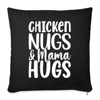 Nugs de poulet et câlins de maman Nuggets de poulet drôles - Housse de coussin décorative 45 x 45 cm - noir - Devant