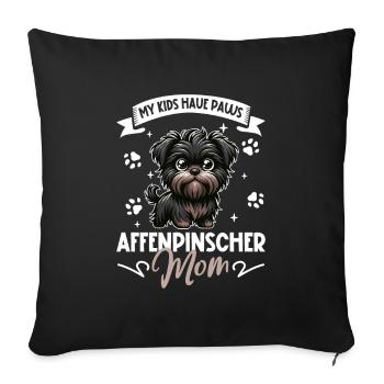Maman Affenpinscher - Housse de coussin décorative 45 x 45 cm - noir - Devant