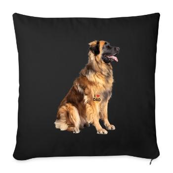Leonberger Dad Papa - Housse de coussin décorative 45 x 45 cm - noir - Devant