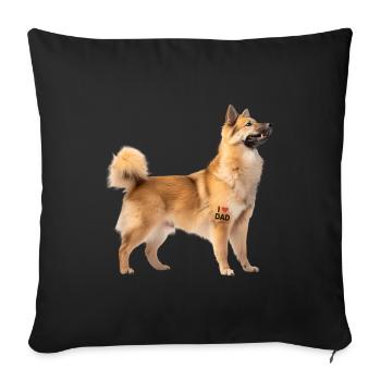 Norvégien Buhund Dad Papa - Housse de coussin décorative 45 x 45 cm - noir - Devant
