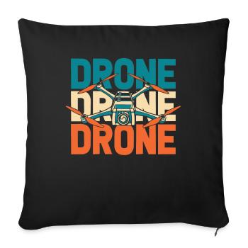 Drone quadricoptère - Housse de coussin décorative 45 x 45 cm - noir - Devant