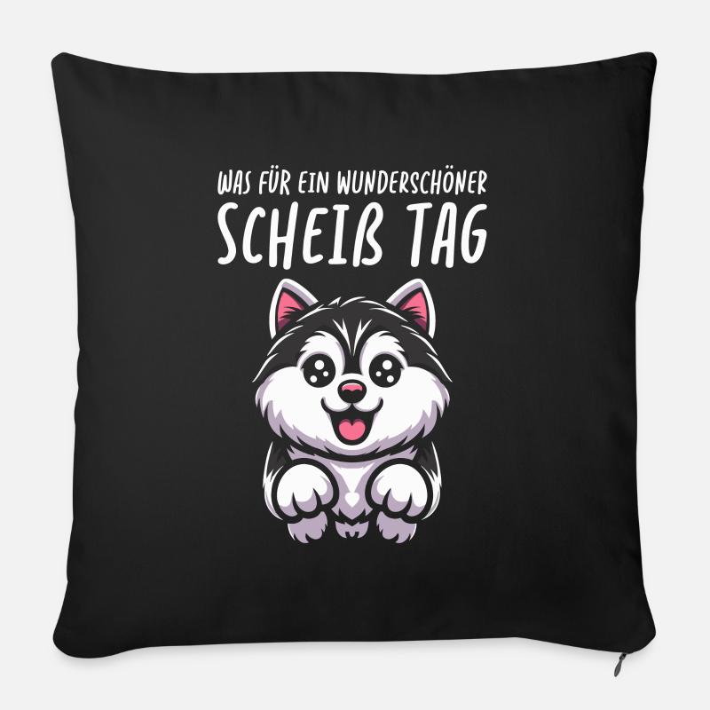 Siberian Husky Wunderschöner Tag - Sofakissenbezug 45 x 45 cm - Schwarz