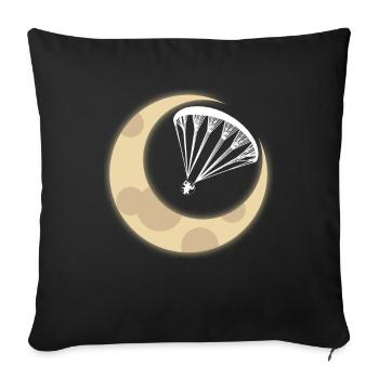 Paramotor Moon Paragliding Paragliding - Sofa pillowcase 17,3'' x 17,3'' (45 x 45 cm) - black - Front