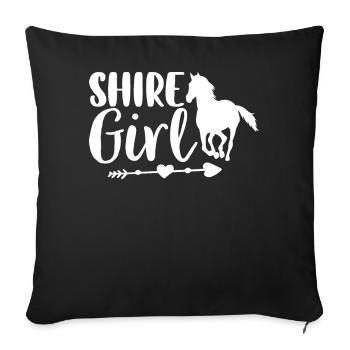 Shire Girl Horses Horse Lover Horses Girl R - Sofa pillowcase 17,3'' x 17,3'' (45 x 45 cm) - black - Front
