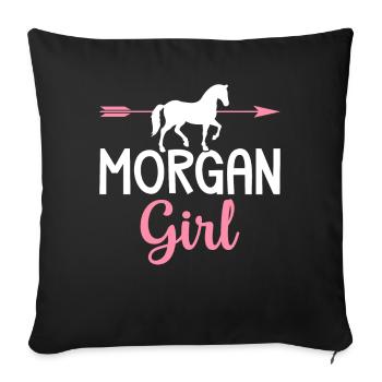 Morgan Girl Morgan Horse Girl Chevaux Liebhab - Housse de coussin décorative 45 x 45 cm - noir - Devant