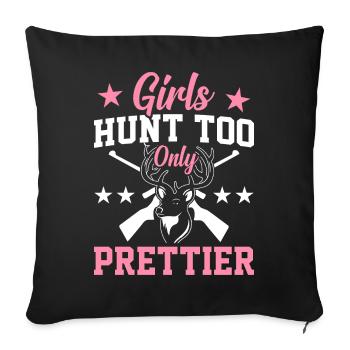 Deer Hunt Hunter Girl Hunt Girl Hunt Just Stroke - Sofa pillowcase 17,3'' x 17,3'' (45 x 45 cm) - black - Front