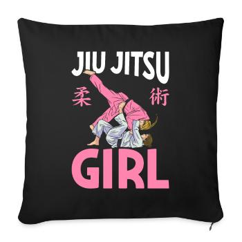 Jiu Jitsu Girl BJJ Martial Arts - Sofa pillowcase 17,3'' x 17,3'' (45 x 45 cm) - black - Front