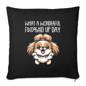 Journée pékinois foutue - Housse de coussin décorative 45 x 45 cm - noir - Devant