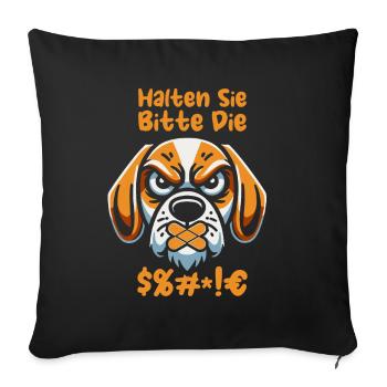 Beagle : Tais-toi s’il te plaît - Housse de coussin décorative 45 x 45 cm - noir - Devant