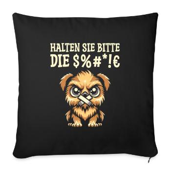 Griffon de Bruxelles Tais-toi - Housse de coussin décorative 45 x 45 cm - noir - Devant