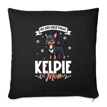 Australian Kelpie Mom - Sofa pillowcase 17,3'' x 17,3'' (45 x 45 cm) - black - Front