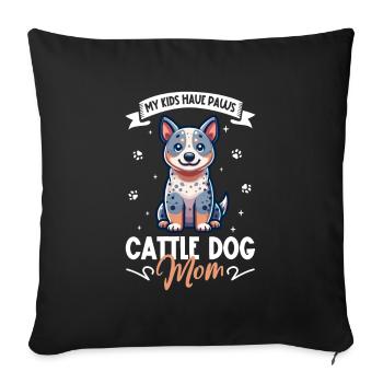 Maman de chien de bétail australien - Housse de coussin décorative 45 x 45 cm - noir - Devant