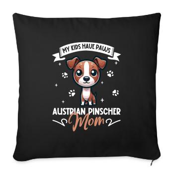 Austrian Pinscher Mom - Sofa pillowcase 17,3'' x 17,3'' (45 x 45 cm) - black - Front