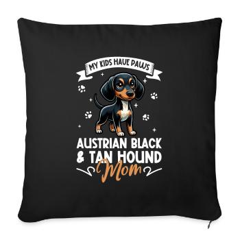 Austrian Black and Tan Hound Mama - Sofakissenbezug 45 x 45 cm - Schwarz - Vorne