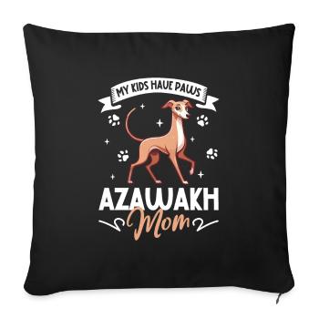 Maman Azawakh - Housse de coussin décorative 45 x 45 cm - noir - Devant