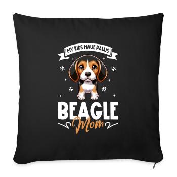 Beagle Mom - Sofa pillowcase 17,3'' x 17,3'' (45 x 45 cm) - black - Front
