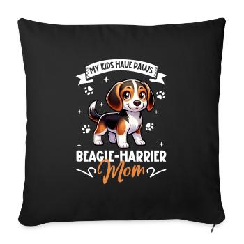 Beagle Harrier Mom - Sofa pillowcase 17,3'' x 17,3'' (45 x 45 cm) - black - Front