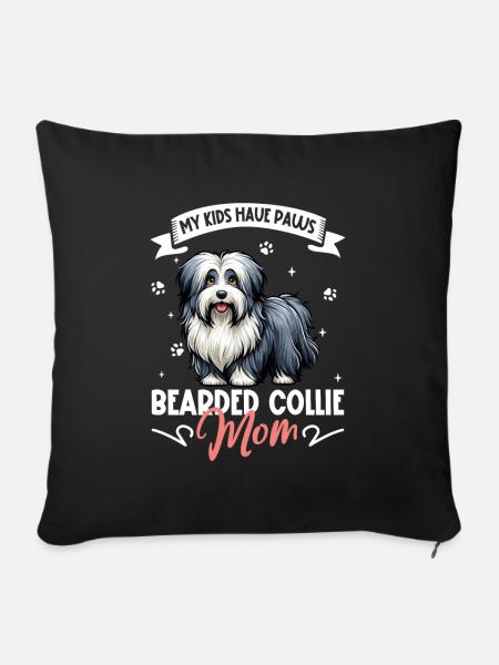 Bearded Collie Mama - Sofakissenbezug 45 x 45 cm - Schwarz