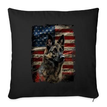 Norwegian Elkhound America Usa - Sofa pillowcase 17,3'' x 17,3'' (45 x 45 cm) - black - Front