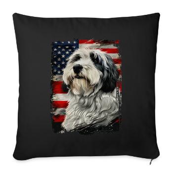 American Flag Bobtail - Sofa pillowcase 17,3'' x 17,3'' (45 x 45 cm) - black - Front