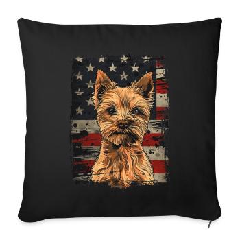 Norwich Terrier America Usa - Sofa pillowcase 17,3'' x 17,3'' (45 x 45 cm) - black - Front