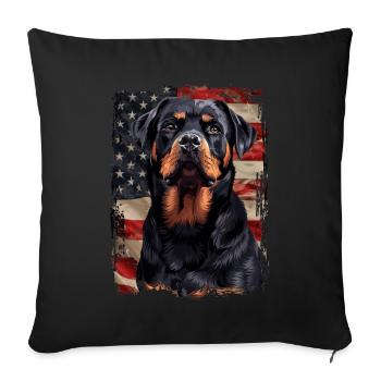 Rottweiler America USA - Sofa pillowcase 17,3'' x 17,3'' (45 x 45 cm) - black - Front