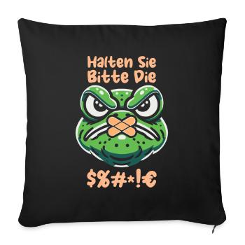 Crapaud grenouille s’il vous plaît taisez-vous - Housse de coussin décorative 45 x 45 cm - noir - Devant