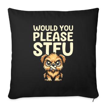 Brussels Griffon Stfu Would You Please Shut Up - Sofa pillowcase 17,3'' x 17,3'' (45 x 45 cm) - black - Front
