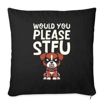 Boxer Chien Boxer allemand Boxer se taire - Housse de coussin décorative 45 x 45 cm - noir - Devant
