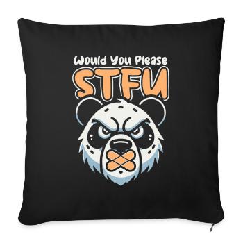 Giant Panda Panda Bear Stfu - Sofa pillowcase 17,3'' x 17,3'' (45 x 45 cm) - black - Front
