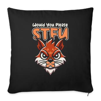 Squirrel Stfu Would You Please Shut Up - Sofa pillowcase 17,3'' x 17,3'' (45 x 45 cm) - black - Front