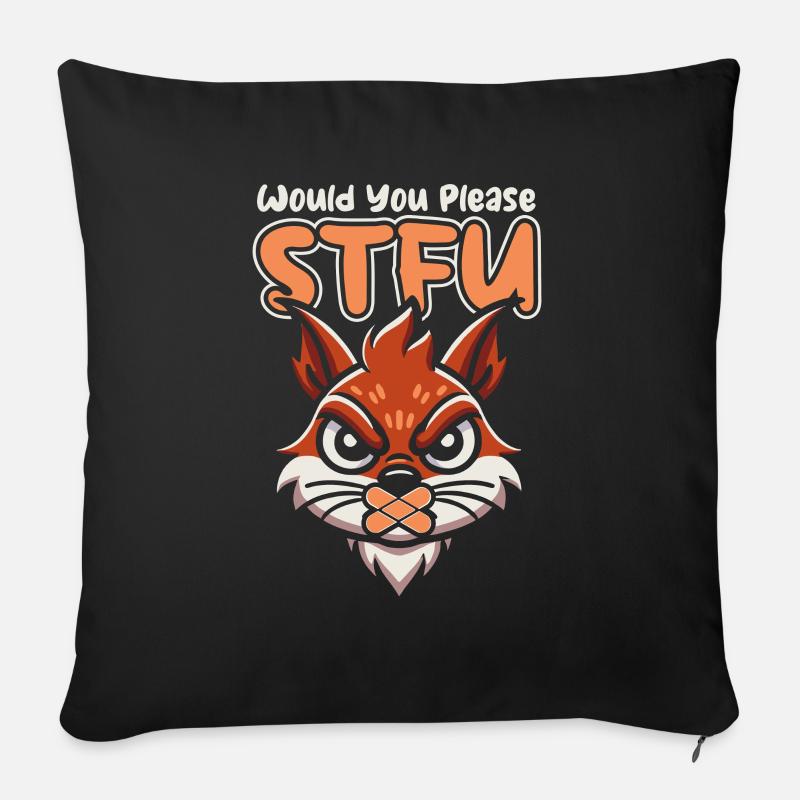 Eichhörnchen Stfu Would You Please Shut Up - Sofakissenbezug 45 x 45 cm - Schwarz