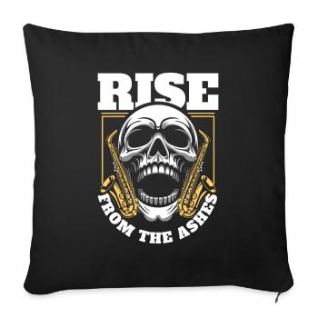 Saxophone Saxophone Crâne - Housse de coussin décorative 45 x 45 cm - noir - Devant