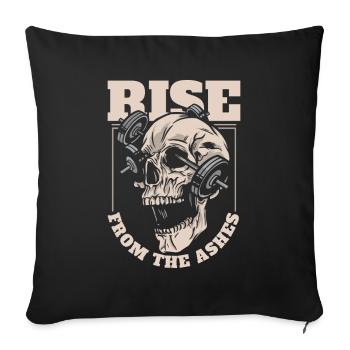 weightlifting weightlifting skull - Sofa pillowcase 17,3'' x 17,3'' (45 x 45 cm) - black - Front