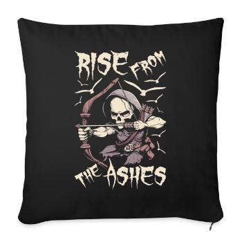 Bow Hunting Bow Hunter Skeleton - Sofa pillowcase 17,3'' x 17,3'' (45 x 45 cm) - black - Front