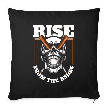 Crâne de baseball - Housse de coussin décorative 45 x 45 cm - noir - Devant