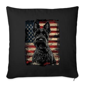 Scottish Terrier America États-Unis - Housse de coussin décorative 45 x 45 cm - noir - Devant