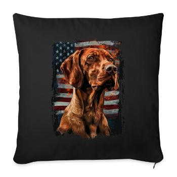 Vizsla-America Usa - Sofa pillowcase 17,3'' x 17,3'' (45 x 45 cm) - black - Front