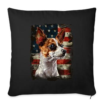 Toy Fox Terrier - Amerika Usa - Sofakissenbezug 45 x 45 cm - Schwarz - Vorne