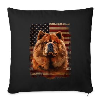 Chow-Chow, America USA - Sofa pillowcase 17,3'' x 17,3'' (45 x 45 cm) - black - Front
