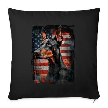 Doberman Pinscher America Usa - Sofa pillowcase 17,3'' x 17,3'' (45 x 45 cm) - black - Front