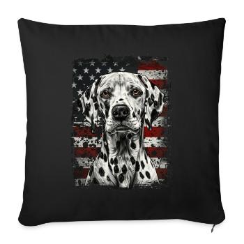 Dalmatian America USA - Sofa pillowcase 17,3'' x 17,3'' (45 x 45 cm) - black - Front