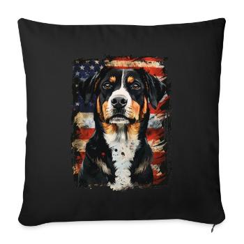 Entlebucher Mountain Dog Amérique États-Unis - Housse de coussin décorative 45 x 45 cm - noir - Devant