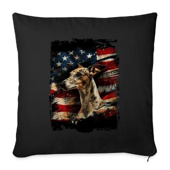 Greyhound America Usa - Sofa pillowcase 17,3'' x 17,3'' (45 x 45 cm) - black - Front