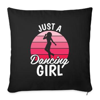 Danseuse Juste Une Fille Qui Danse - Housse de coussin décorative 45 x 45 cm - noir - Devant