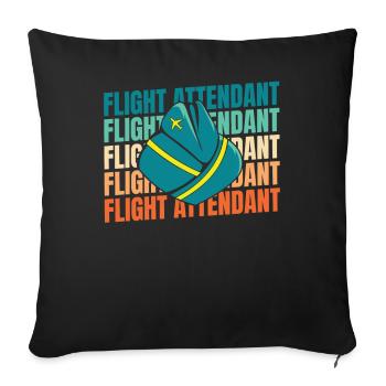 Flight Attendant Stewardess - Sofa pillowcase 17,3'' x 17,3'' (45 x 45 cm) - black - Front