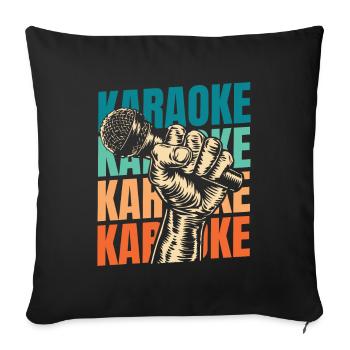 Karaoke - Sofa pillowcase 17,3'' x 17,3'' (45 x 45 cm) - black - Front